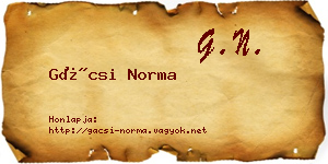 Gácsi Norma névjegykártya